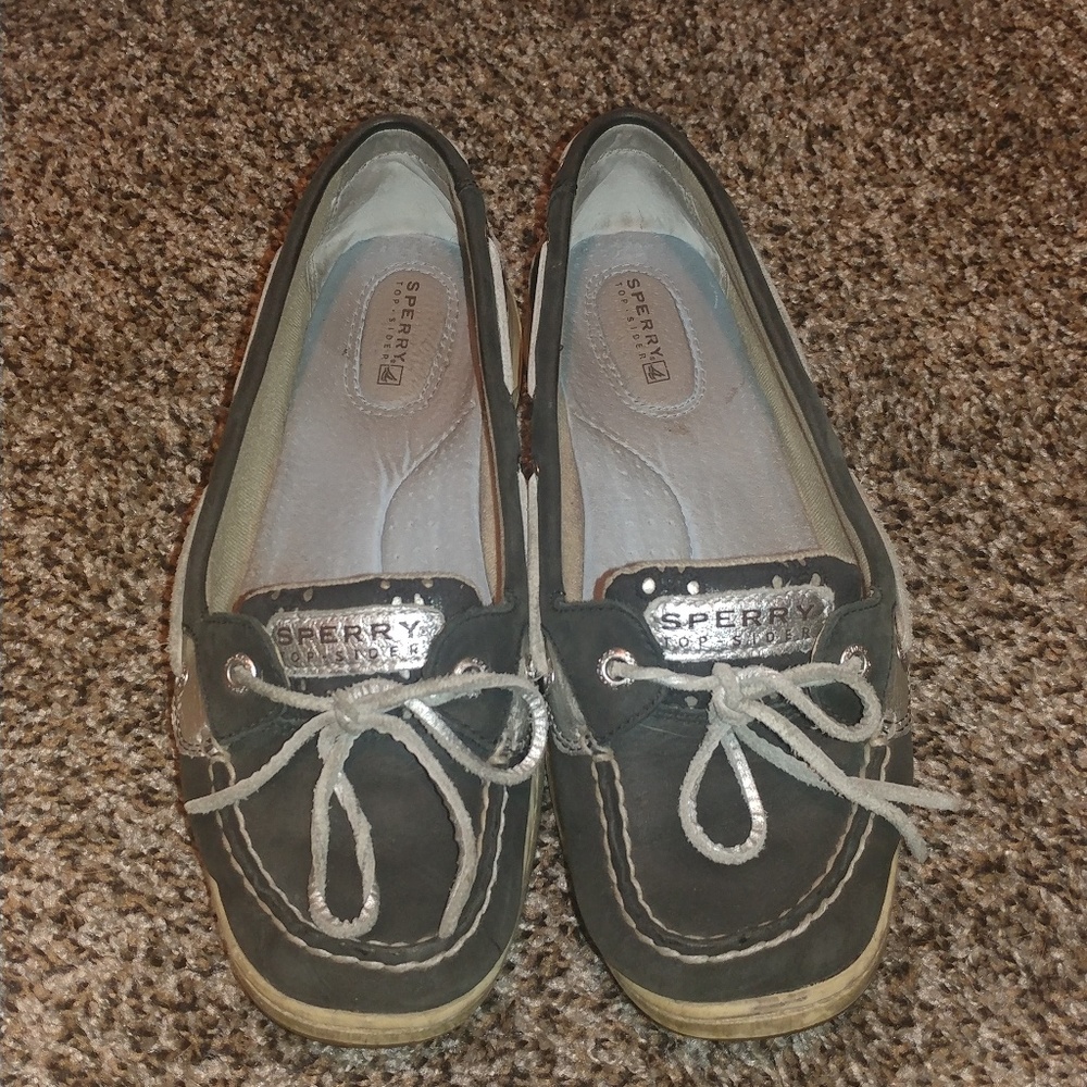 Sperry Top-Sider Angelfish Black and Silver Eyelet